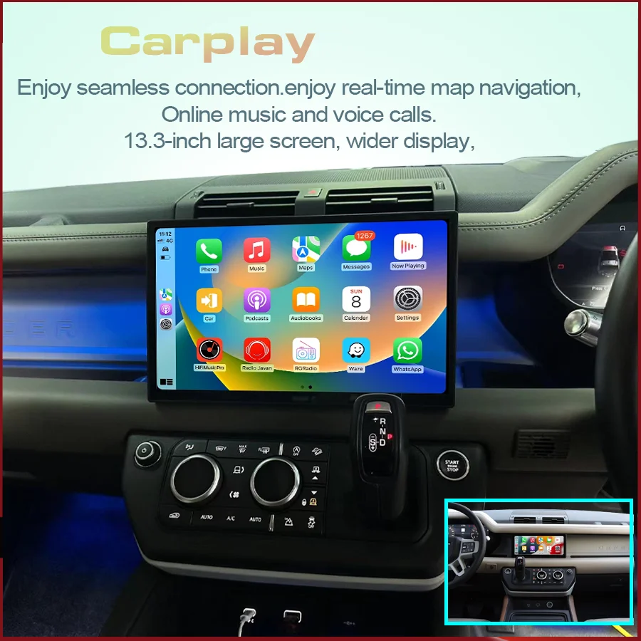 13.1 inch For 2020-2024 Land Rover Defender 90/110/130 L663 screen with high-definition resolution retains original functions