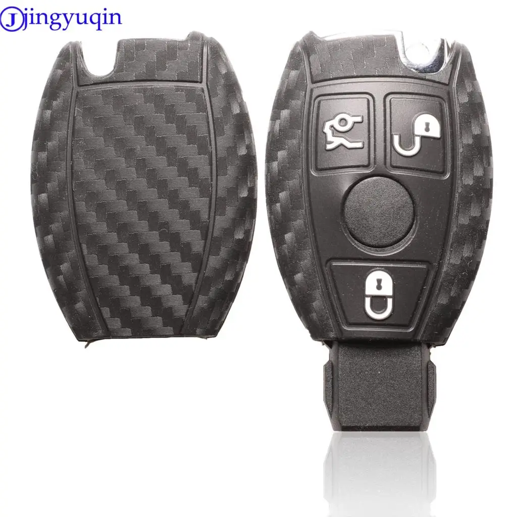 jingyuqin 3 Buttons Silicone Car Key Case For Mercedes Benz CLS CLA GL R SLK AMG A B C S Class Procted