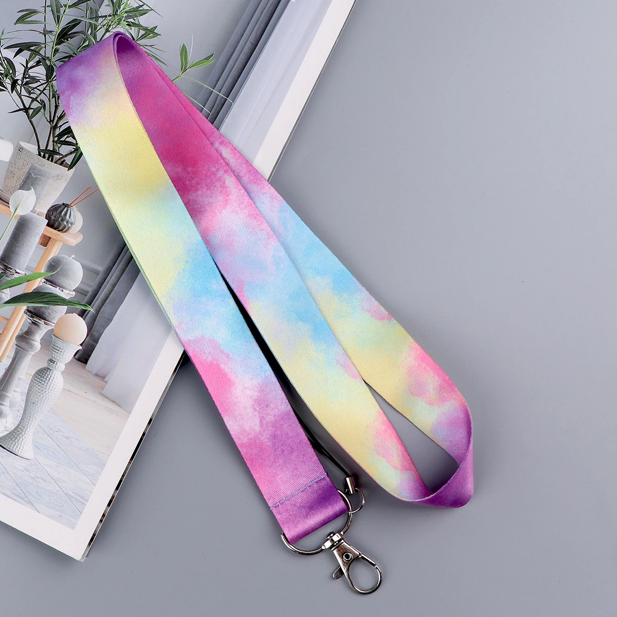 Colorful Nebula Neck Strap Keychain Lanyard Credit Card Holders Keycord Key Holder DIY Hanging Rope Cell Phone Accessories