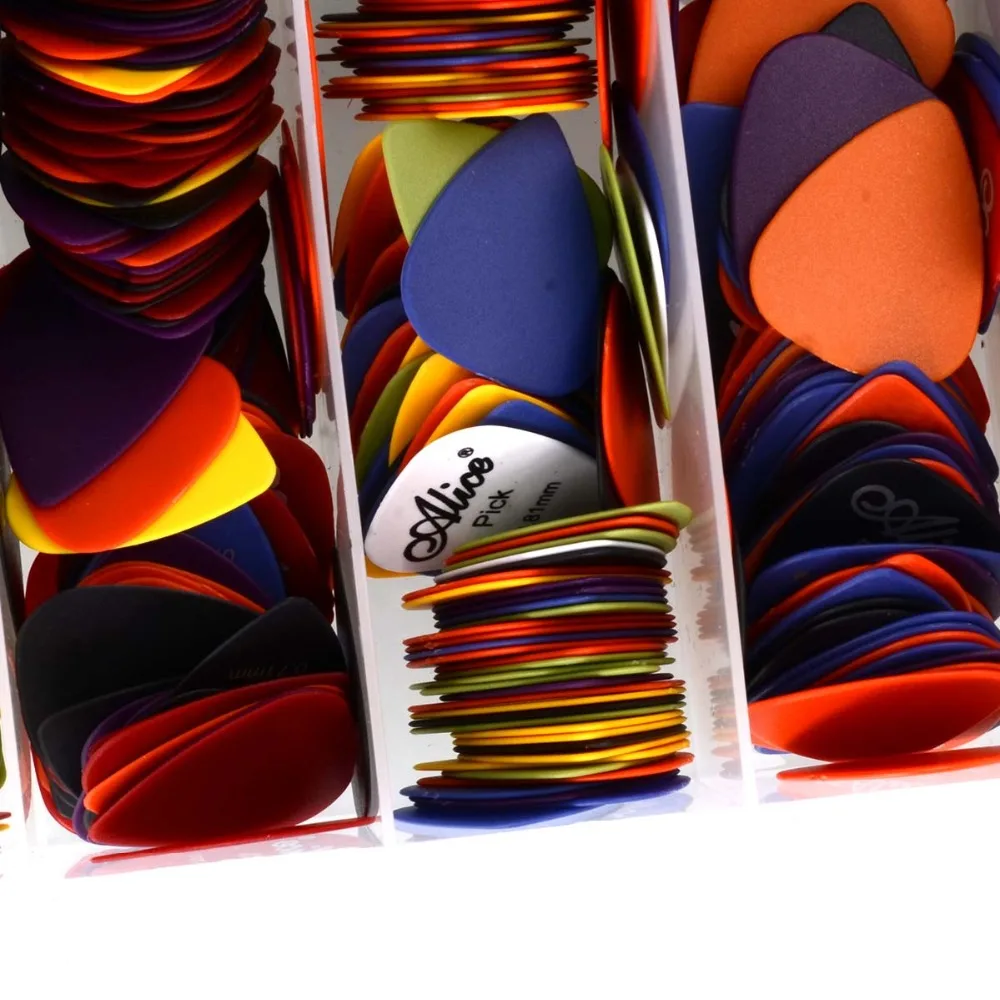 100pcs Guitar Pick Acoustic Music Picks Plectrum 0.58/0.71/0.81/0.96/1.20/1.50mm Thickness Guitar Accessories