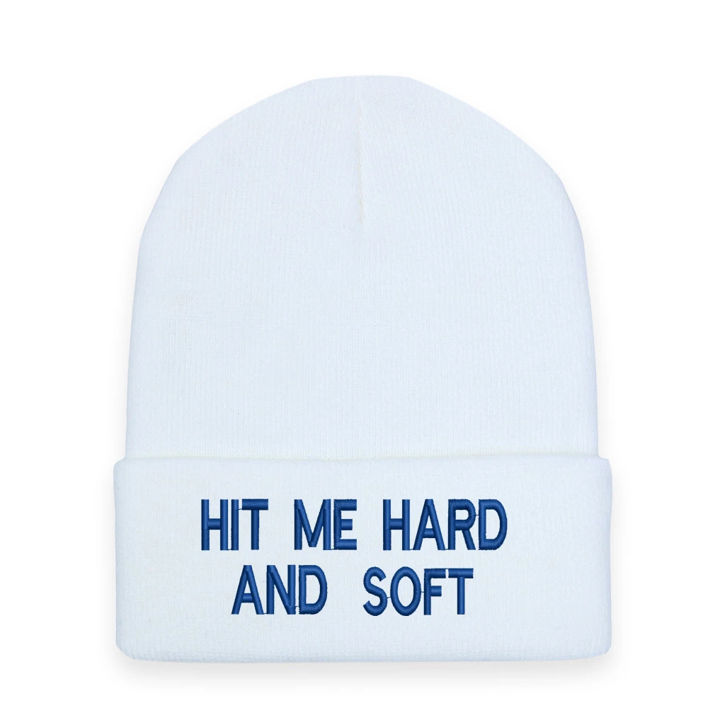 Hit Me Hard and Soft Beanies Hat Embroidered  Billie Knitted Hat Woman Winter Soft Outdoor Hat Unisex Skiing Cap