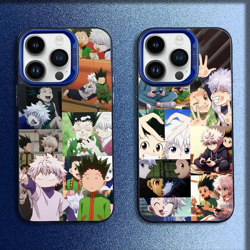 

HxH H-Hunter Gon Freecss Killua Zoldyck Phone Case For iPhone 16,15,14,13,12,11,Mini,Pro,E,MAX Blue Candy Matte Shockproof Cover