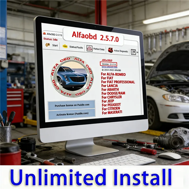 

Automotive Tool AlfaOBD 2.5.7.0+2.5.6.0 Car Diagnosis ECU Coding Key Programming Tool auto repair mechanic For fiat/jeep