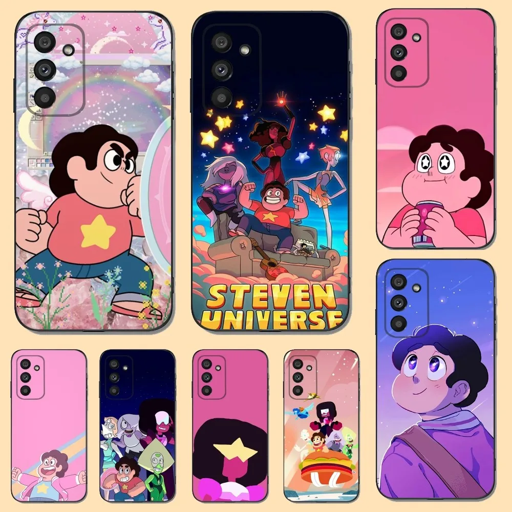 

Cartoon S-Steven Universe Phone Case For Samsung S23,22,21FE 20,10lite 9,8,5plus 6,7edge Note20,20ultra Black Silicone