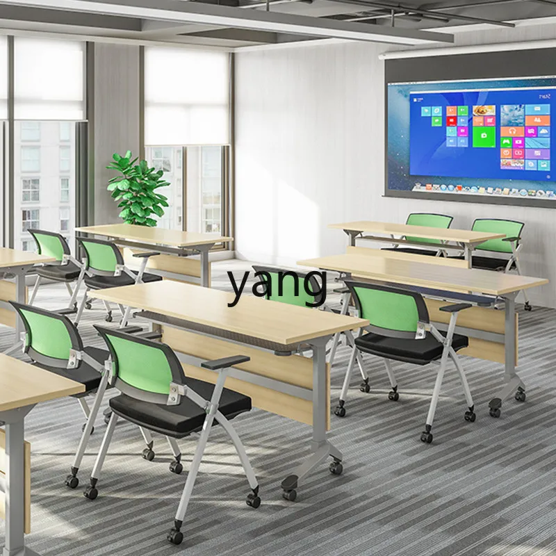 Mesa de treinamento móvel para conferência dobrável LMM e combinação de mesa e cadeira de conferência de emenda dupla