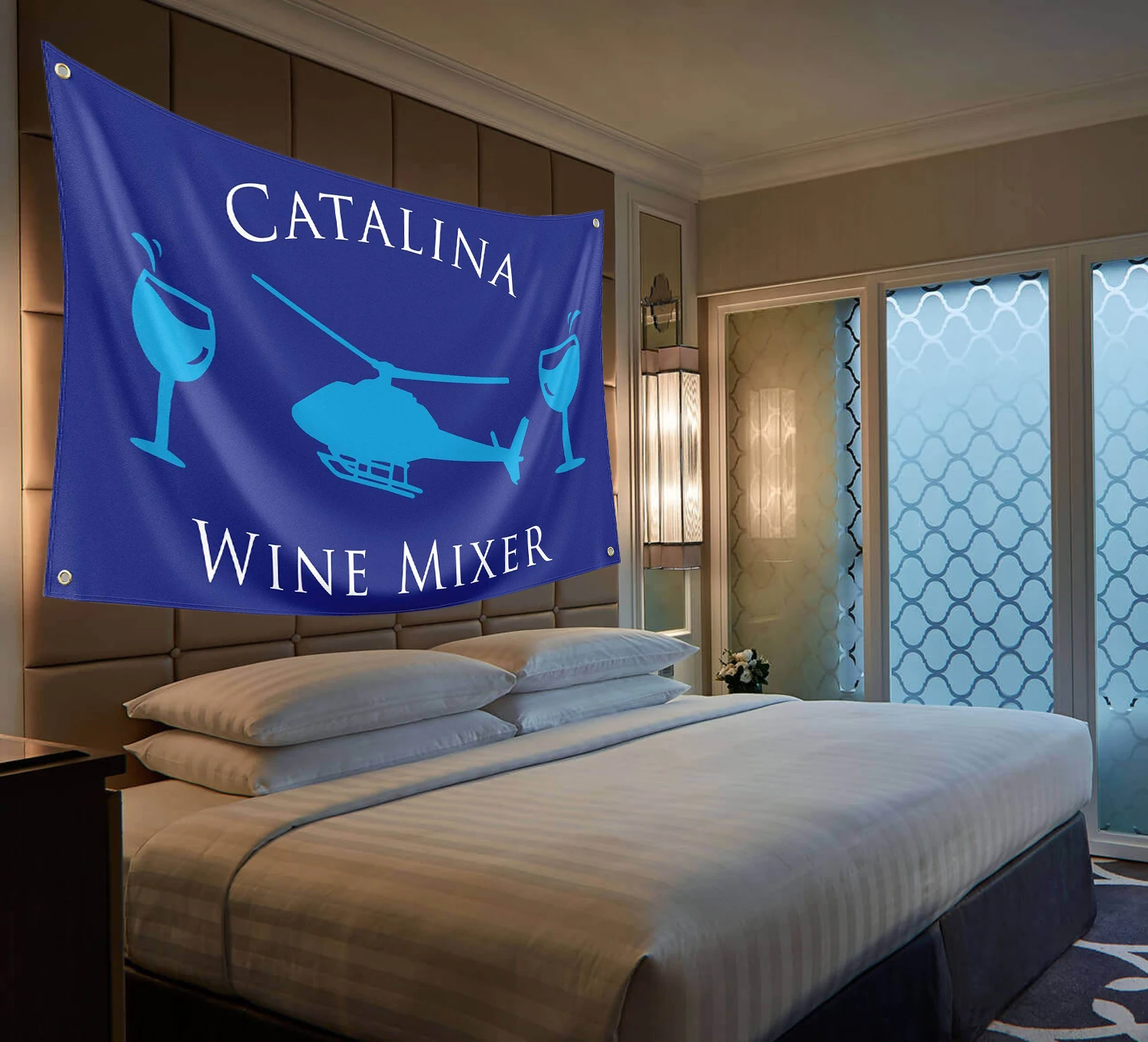 Catalina Wine Mixer Flag Tapestry Wall Decor Funny Poster Durable College Fade Proof Gift Premium Outdoor Dorm Banner Vivid Colo