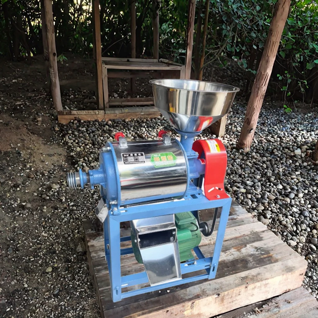 Mesin Penggiling Tepung & Jagung Otomatis 220V untuk Penggunaan Rumah Tangga, Peralatan Pengolah Biji-bijian, Penggiling Tepung Kering dan Basah