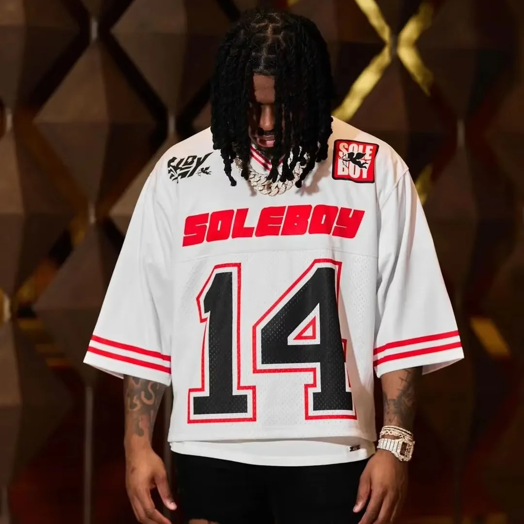 Summer Fashion Retro High Street Sports Spliced Style Men's Short Sleeved Harajuku Y2K Style Hip Hop Casual Oversized Tops image 2