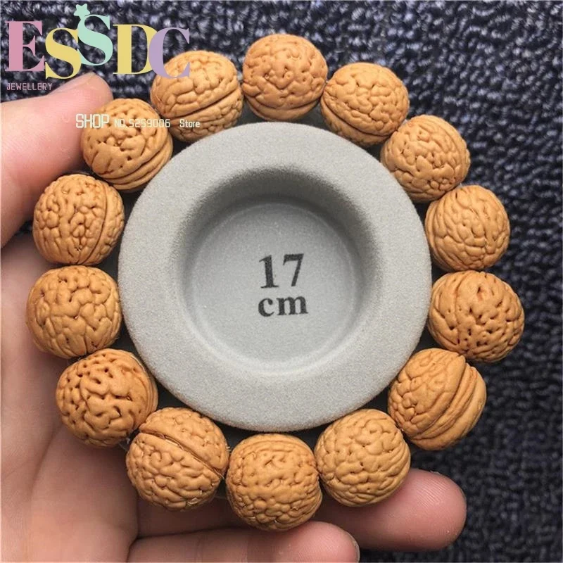 

Wholesale 2 Pcs Natural Brain Walnut Beaded Single Circle Strand Bracelets Men and Women Buddhist Prayer Jewelry 16mm