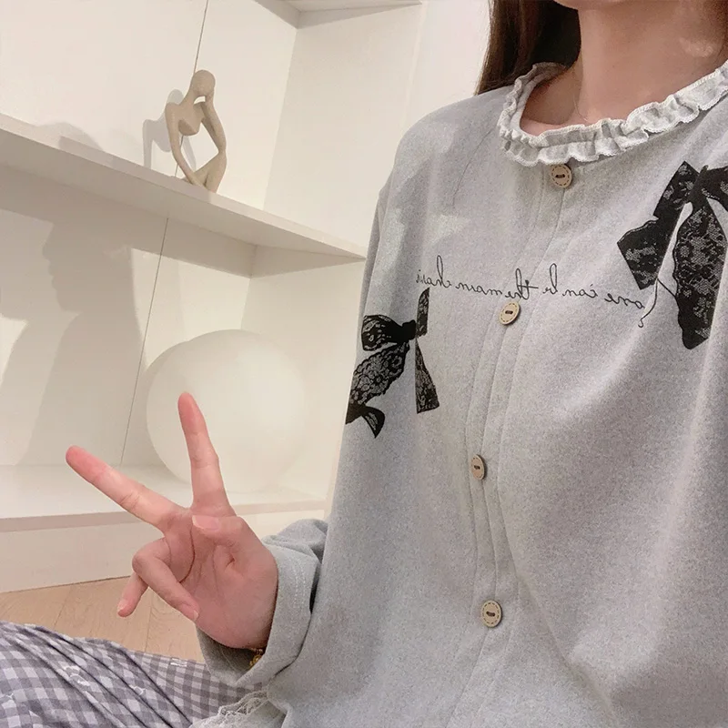 

Pajama Sets Embroidered Wedding Women Silk Sleepwear Collar Style Long Sleeve Buttoned Front Ankle Length Autumn Deluxe Trim Ins