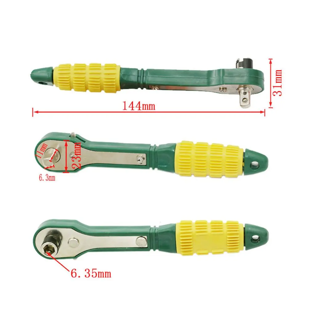 Mini Llave de trinquete de alto Torque, herramientas de reparación, llave de enchufe, herramienta de liberación rápida para fábricas, modificación de automóviles, 1/4 pulgadas