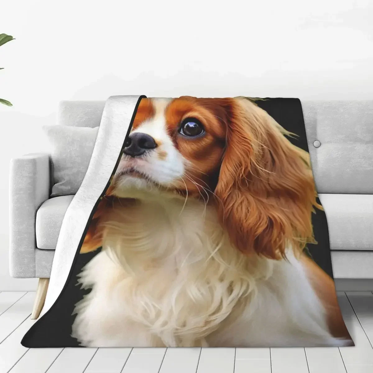 Cavalier King Charles Spaniel Flannel Blanket Quality Super Warm Animal Pet Throw Blanket Winter Chair Sofa Bed Bedspread