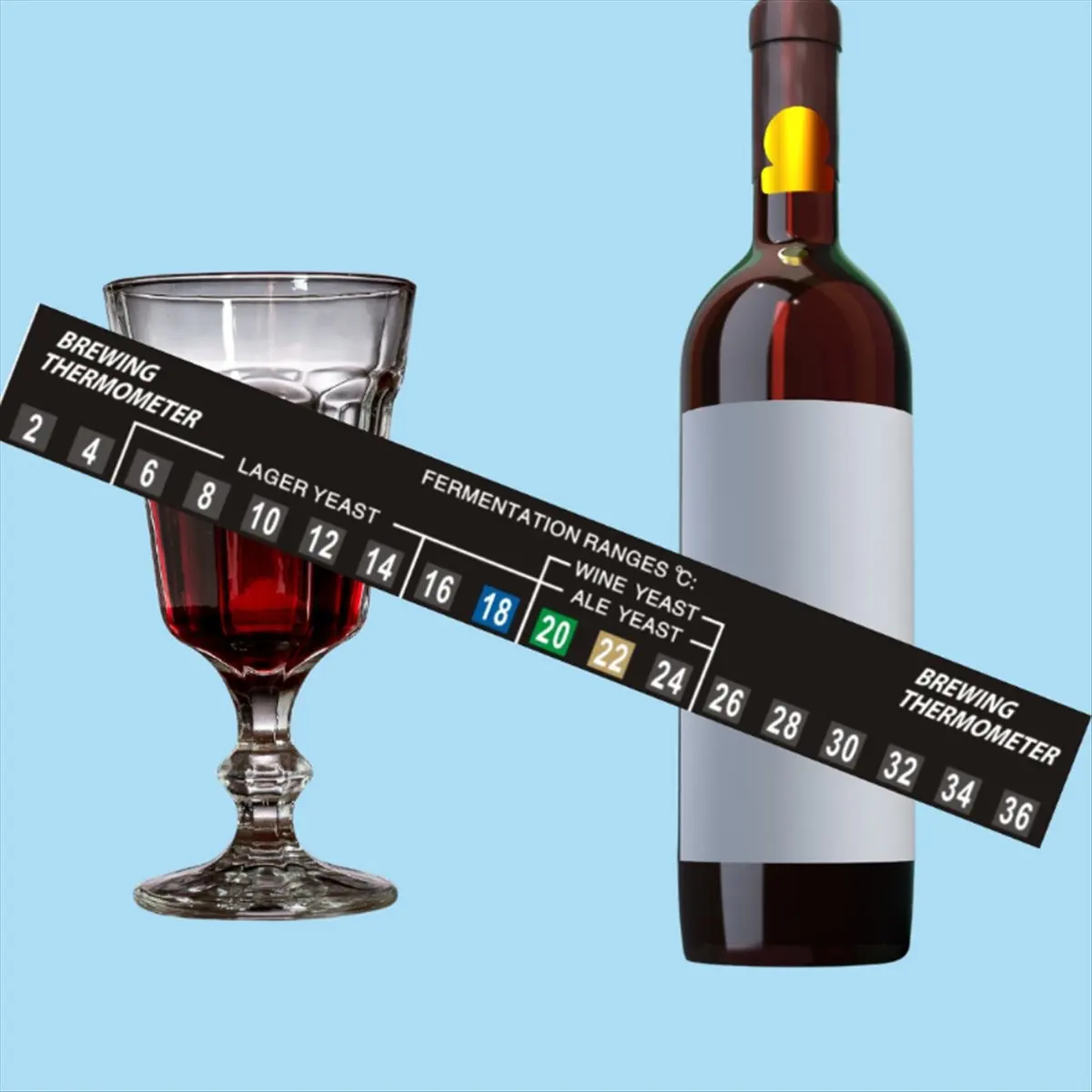 NOCM 10 Pcs Self Adhesive Homebrew Thermometer Home Brewing Beer Wine Temperature Sensor Reader Thermometer Sticker