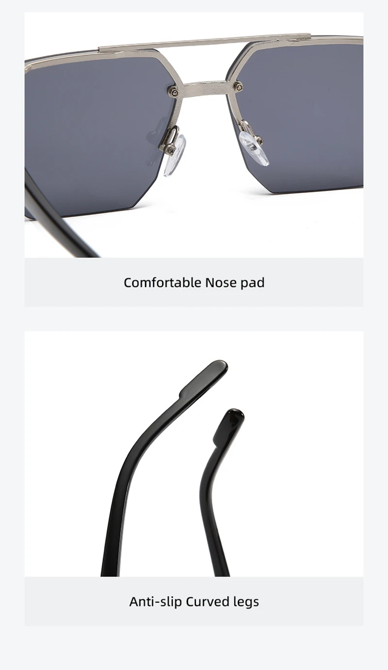 Mode Halb rahmen Sonnenbrille Männer Frauen klassische Big Business Sonnenbrille männlich trend ige Fahr schirme – Detail 7