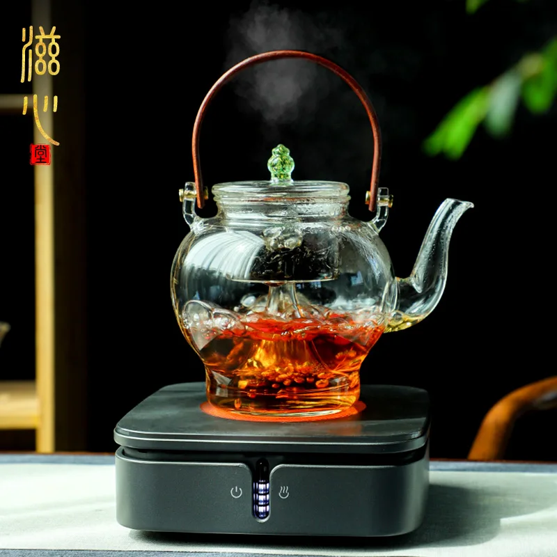 

|cooker electric ceramic stove tea cooker household flower white tea steam glass pot tea making and water boiling set