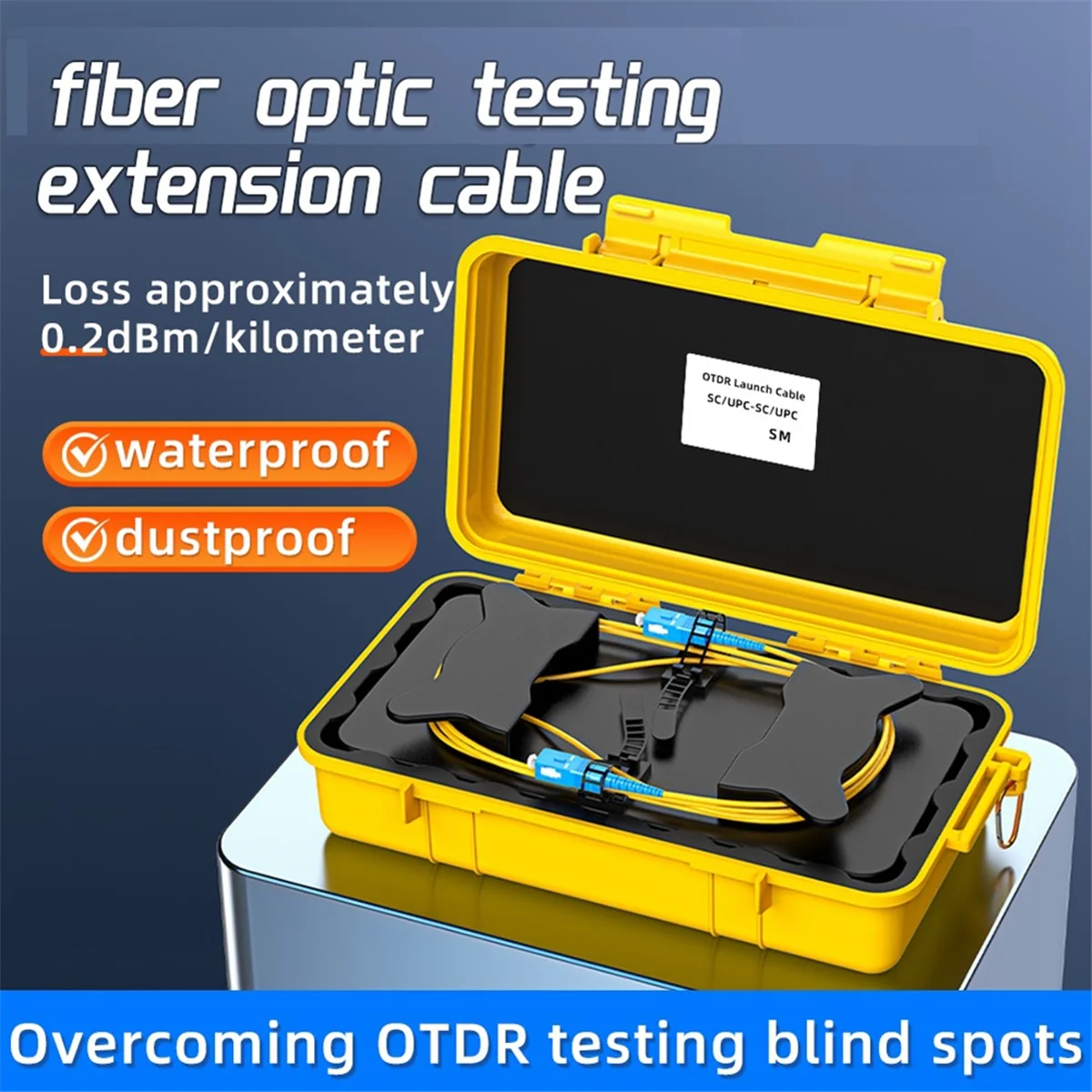 AT59 300M الألياف البصرية OTDR إطلاق صندوق الكابلات الألياف البصرية الدائري OTDR نقل صندوق الكابل مزيل البقع الميتة LC/UPC-LC/UPC #6