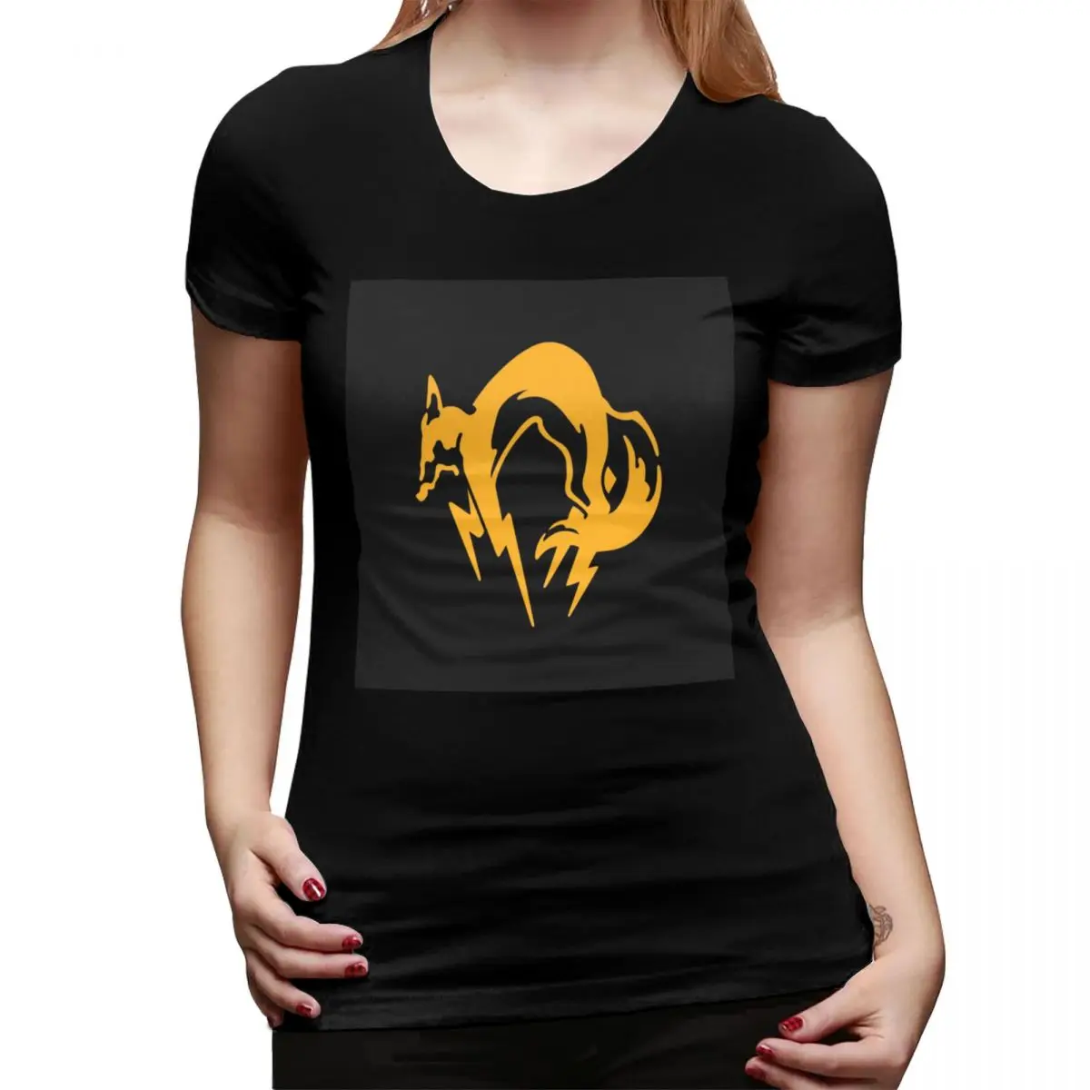 

Женская футболка Metal Gear Solid Fox Essential с круглым вырезом, уличные футболки, женские футболки, короткая летняя одежда, топы