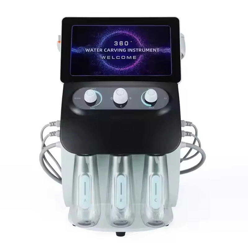 Telecamera HD multifunzione Scansione Hydro Rimozione di punti neri Hydro Facial Dermoabrasione Oxygen Jet Peel Macchina per il viso