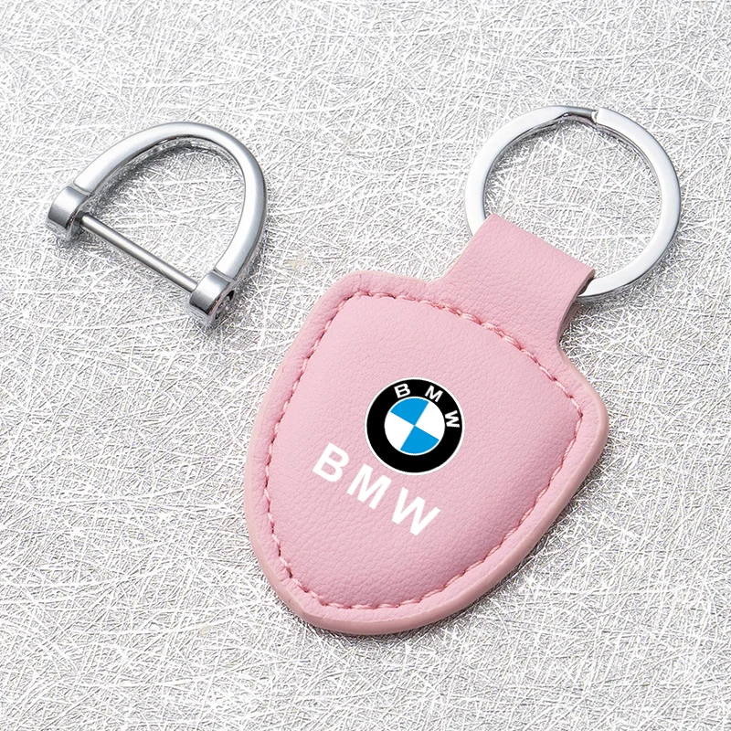 Leather Car Emblem Key Chain Ring Holder for BMW M M2 M4 M5 M6 M8 X1 X2 X3 X5 X6 M135i M240i Z4 328i X7 Auto Keychain Accessory