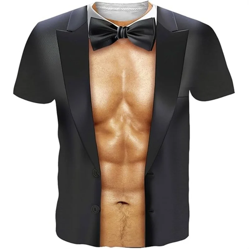Simulated Human Body Pattern T Shirt For Men Fake Set 3D Printed Tees Summer Casual Short Sleeve O-Neck Tops Oversized T-Shirts