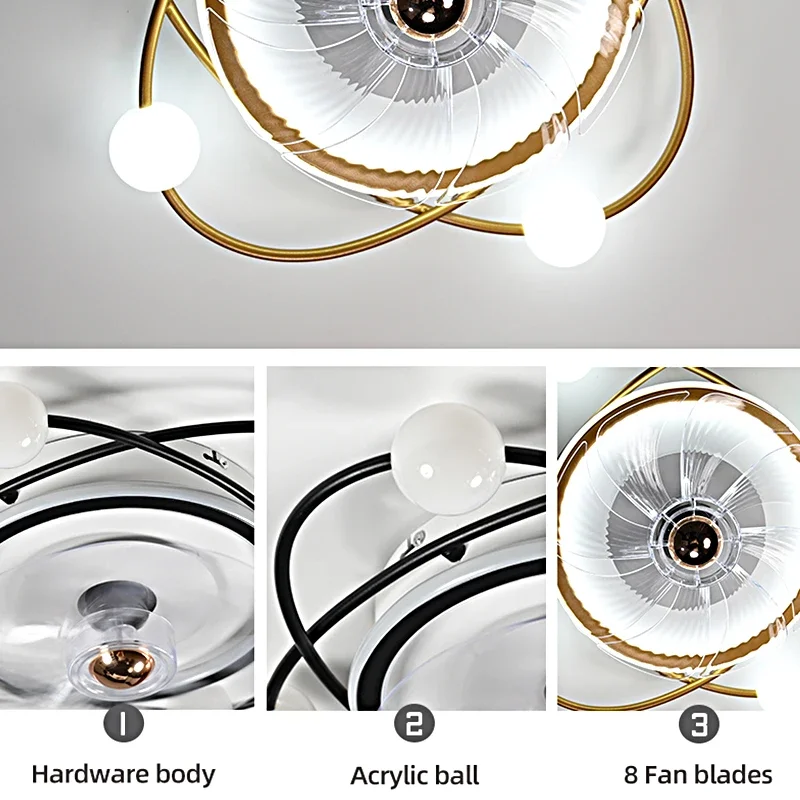 Imagem -05 - Iralan-ventilador de Teto Inteligente Led com Luz Luz Ajustável Moderno Controle de Luz 56cm