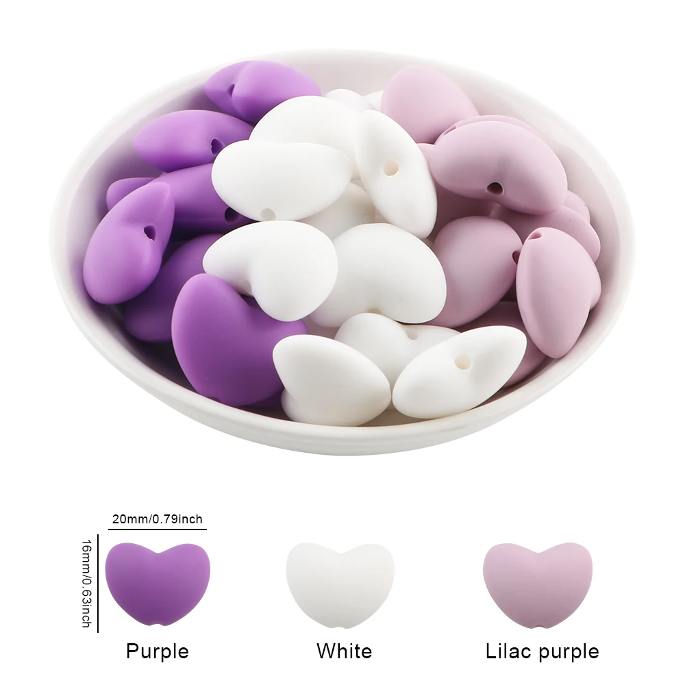10 Stuks Hot Heart Siliconen Kralen Losse Charme Kraal Diy Ketting Armband Handgemaakte Accessoires Voor Sieraden Maken