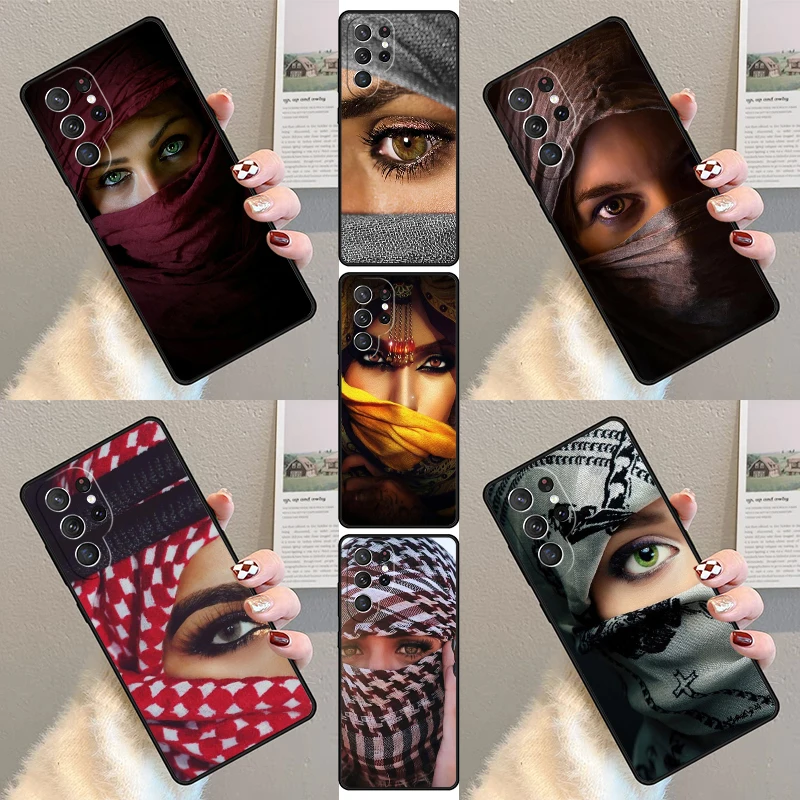 

Арабская женщина с никабом, чехол для телефона с лицом и глазом для Samsung Galaxy S23 S21 S20 FE S24 S25 S22 Ultra Note 10 20 Plus, силиконовый чехол