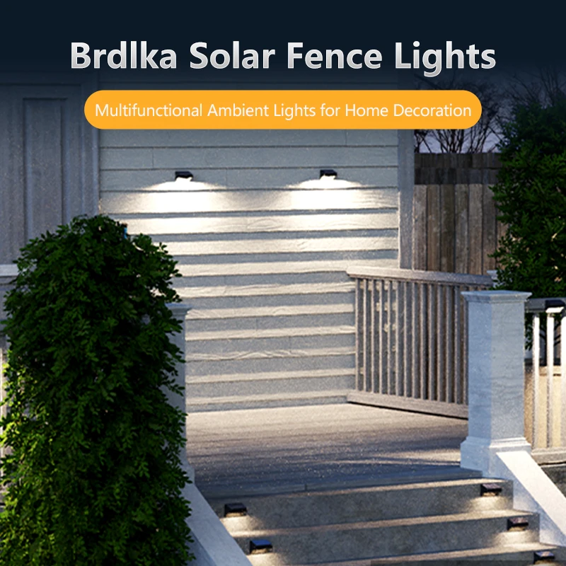 AuSilver Modern Style RGB LED Solar Garden Lamp for Outdoor Use IP65 Waterproof for Street Stair Fence Wall Lighting Landscape