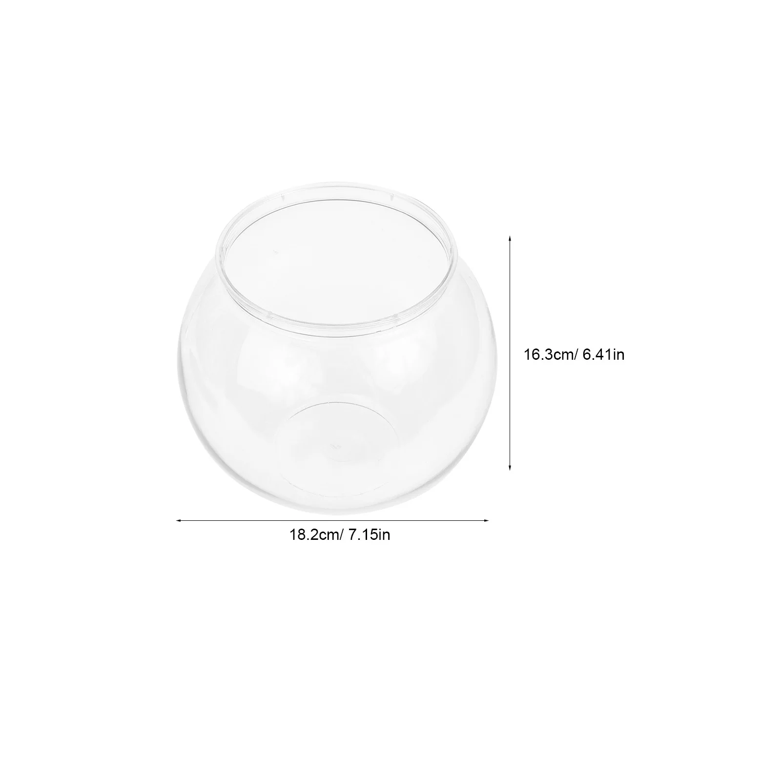 Round Plastic Aquarium Globe Fish Bowl Transparent Design Portable Fish Tank for Desktop Home Office Decorative Vase