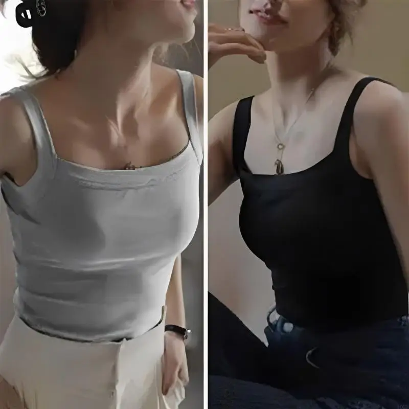 

All-Match Solid Casual для танков-верховой квадратной шей