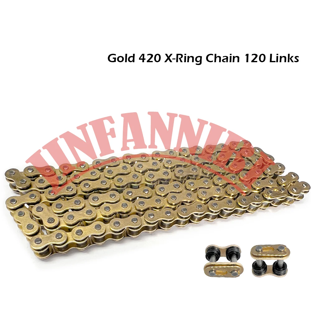 Gold 420 X-Ring Chain 120 Links & Connecting Master Link For Yamaha DT50 1988 1989 1990 Suzuki RM80 1986-1988