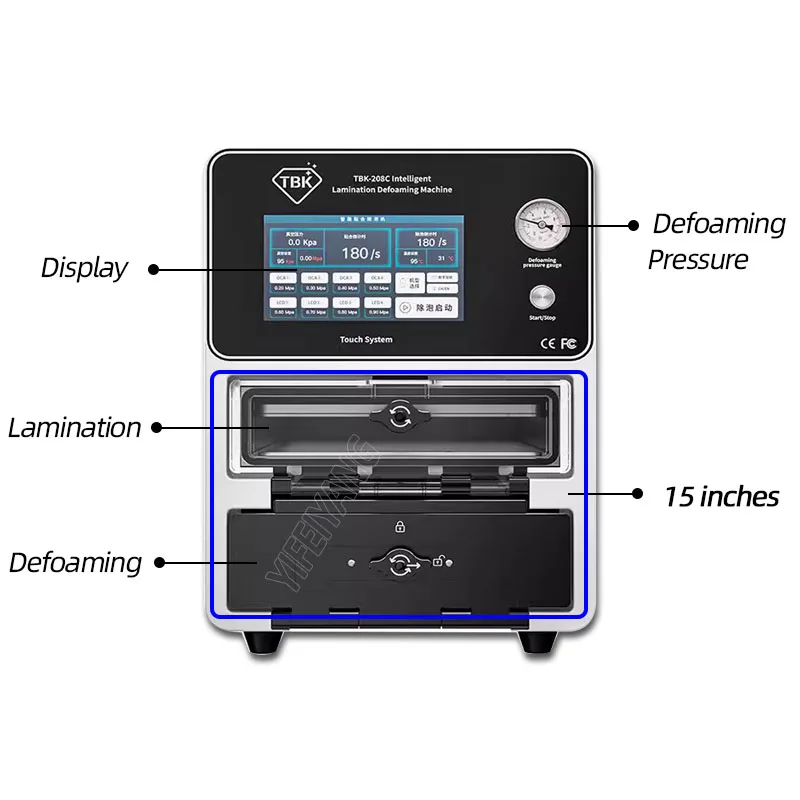 Imagem -02 - Inteligente Laminação e Espumação Máquina Integrada 15 Lcd Manutenção Equipamentos para Celular Recondicionado Tbk208c