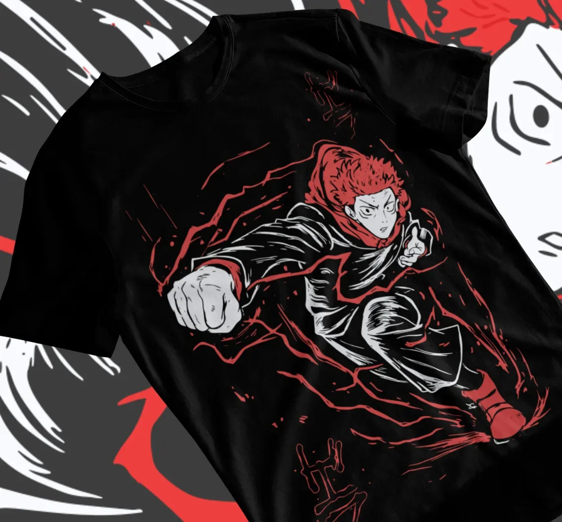 Itadori Yuji T-Shirt Gojo Satoru Megumi Jujutsu Kaisen Sukuna Anime Soft Tee