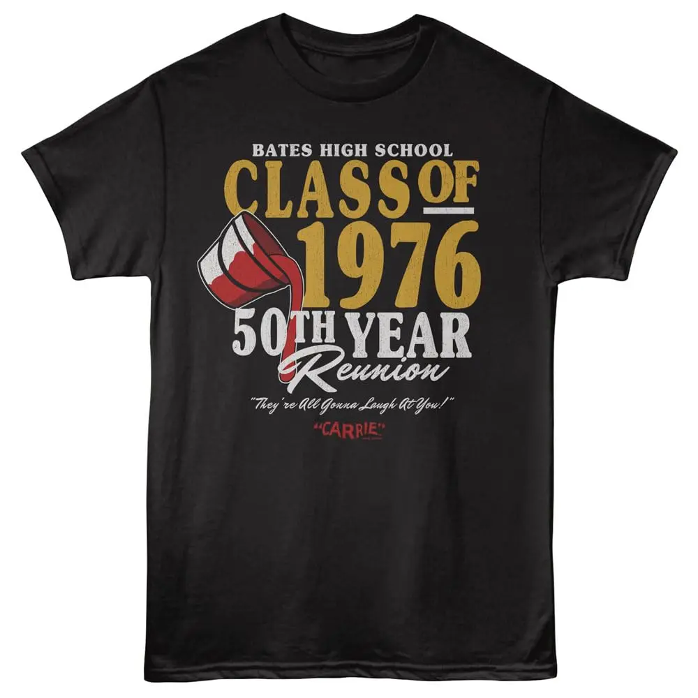 Summer Oversized Carrie T-Shirt Men Classic Horror Movie Quote Graphic Short Sleeve Streetwear Casual Loose Fit Film Fan Tee