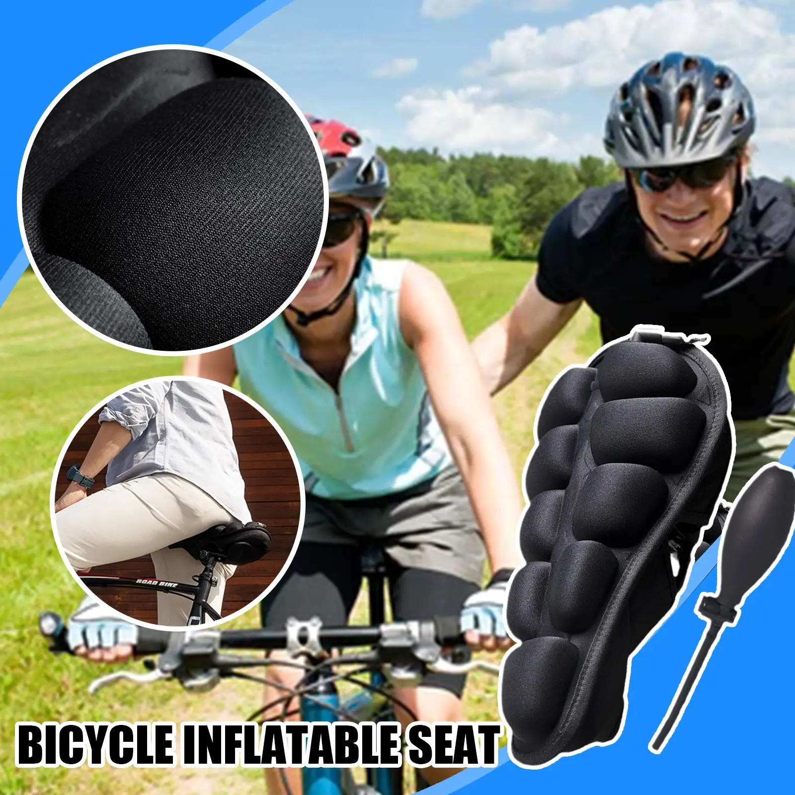 Bicycle Seat Cover Bicycle Riding Inflatable TPU Airbags Seat Accessories Cushion Bicycle Seat Cushion Universal Mountain B H5G5 image 2