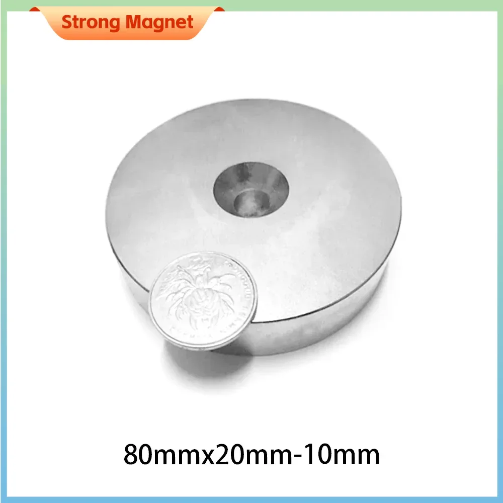 

1PCS 80x20-10mm Circular Spuer Strong Neodymium Magnet NdFeB Powerful Magnetic Sheet Large Round Rare Earth N35 Search Magnets