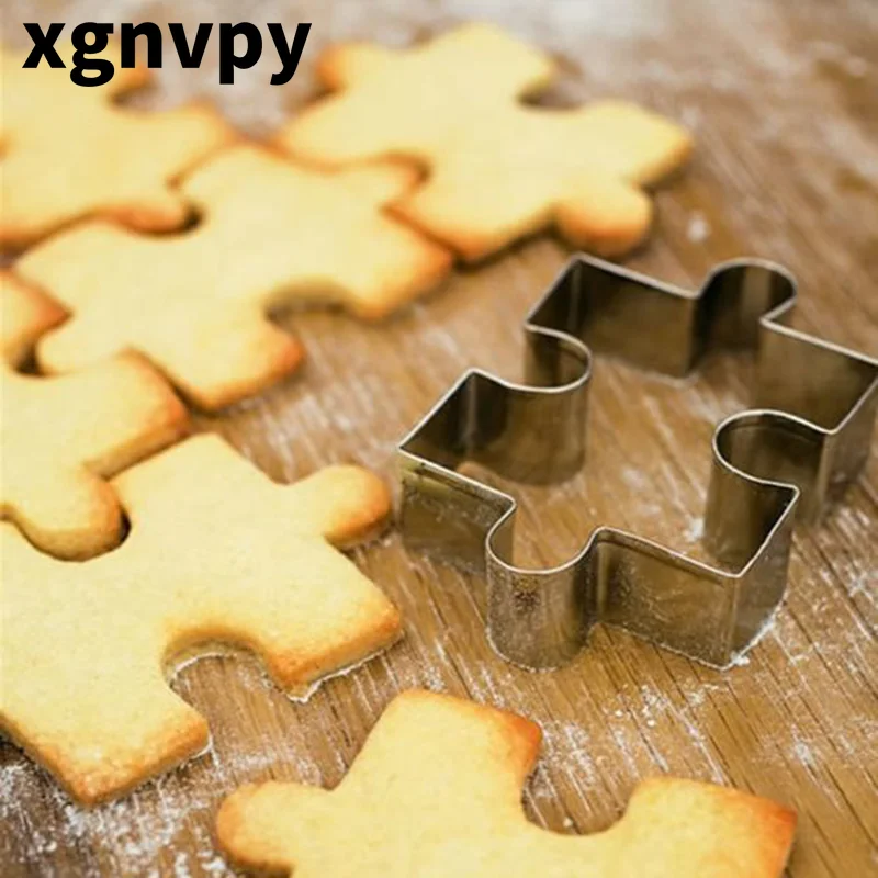 Xgnvpy Stainless Steel Cookie Mold Puzzle Shape Cute Children's Fun Cookie Mold Kitchen Good Helper Stainless Dough Dry Cutting