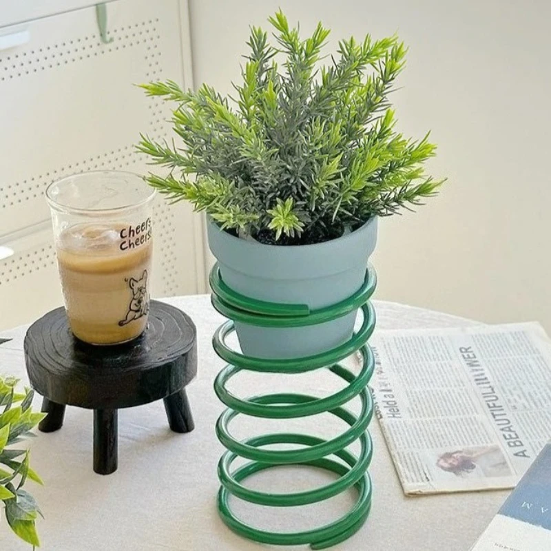Morden Plant Shelves Nordic Metal Spring Flowerpot Hanger Creative Design Balcony Pot Plant Holder Home Garden Furniture image 3