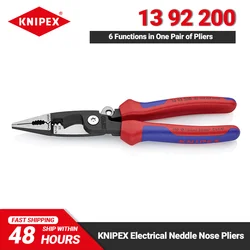 KNIPEX 13 92 200 Pliers 6 in 1 Function Electrical Pliers for Bending Deburring Cutting Cable Stripping and Crimping Wire