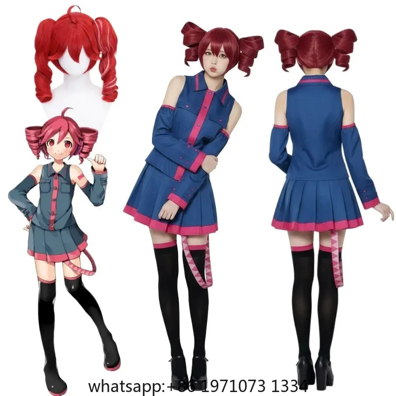 Anime Kasane Teto Cosplay Costume Wig Halloween Party Suit Anime Kasane Teto Cosplay Costume Wig Halloween Party Suit