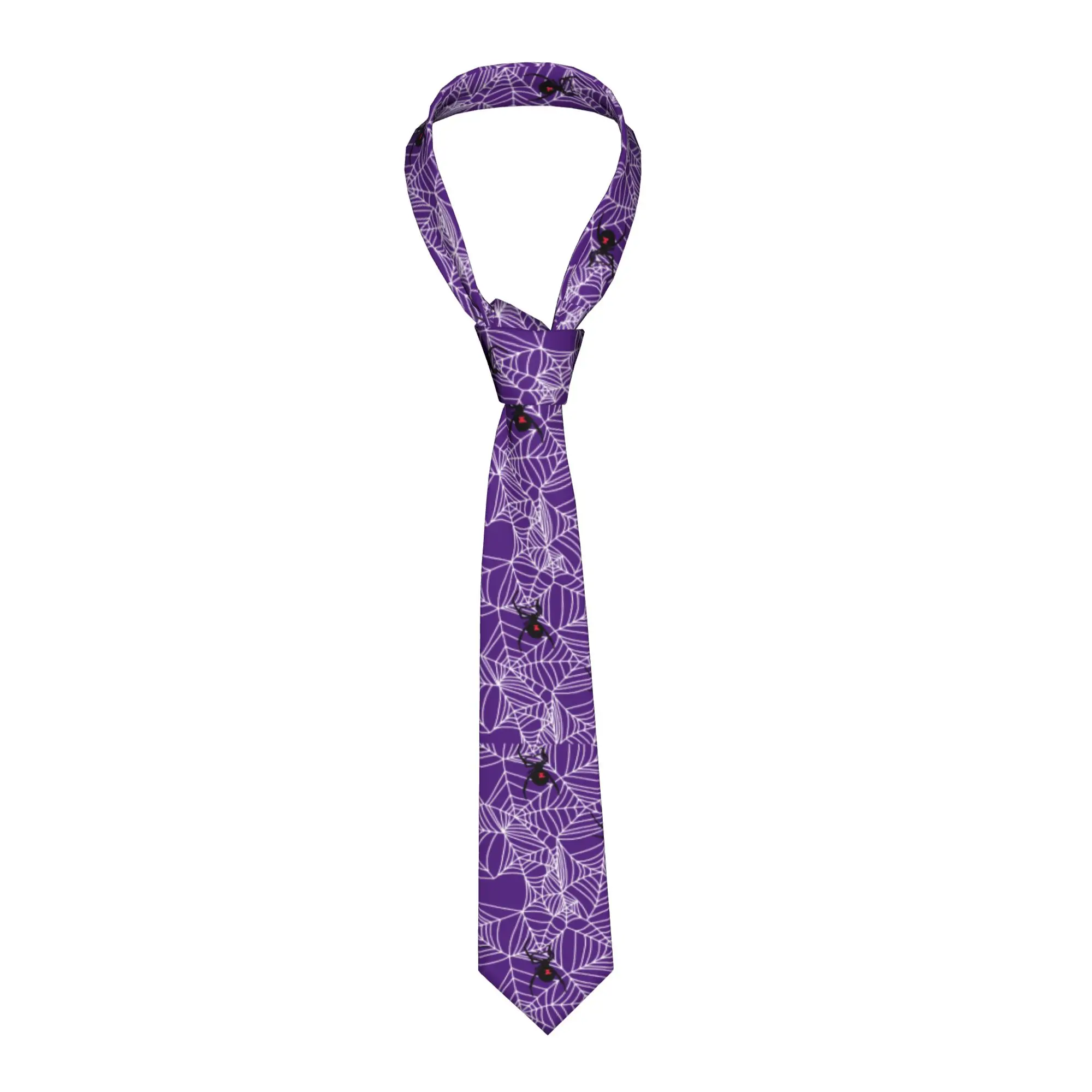 Scary Halloween Spider Web Neckties Unisex 8 cm Neck Tie for Men Casual Classic Shirt Accessories Gravatas Wedding Cosplay Props