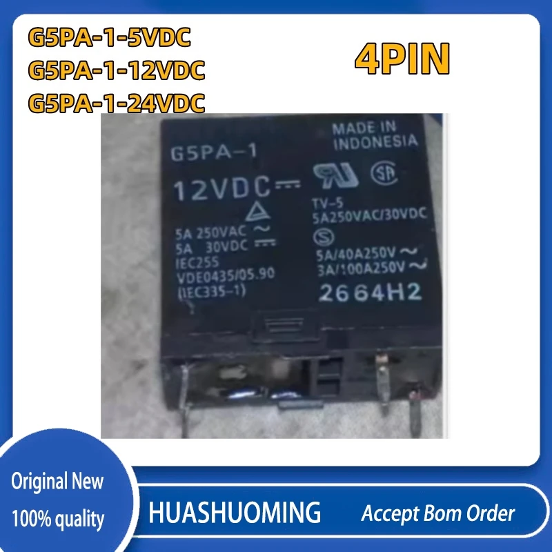 NEW 5PCS/LoT   G5PA-1-5VDC  G5PA-1-12VDC   G5PA-1-24VDC  G5PA-1 24VDC  G5PA 1 12VDC  4PIN 5A 5V 12V 24V