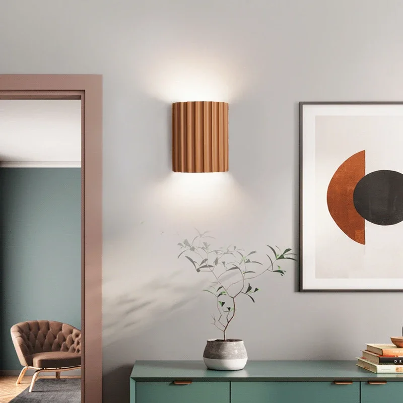 Nordic Modern Resin Wall Lamp Indoor Wall Lighting Bedroom Bedside Lamp Household Background Decoration Living Room Wall Light