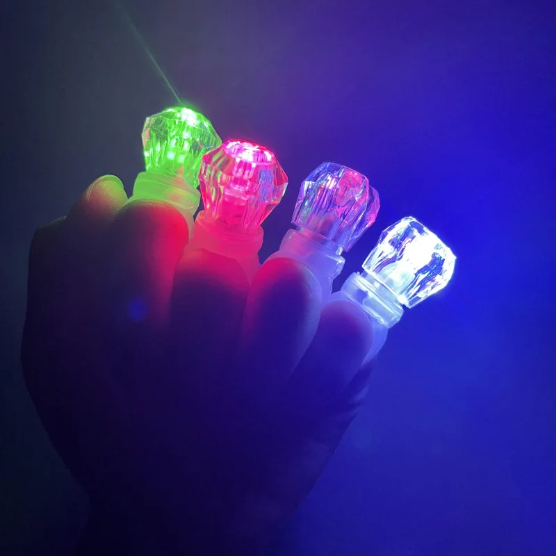 20/100/1000PCS LED Flash Diamond Rings White Creative Neon Flashing Glow 3 Modes Flash Rings for Wedding Birthday Party Supplies