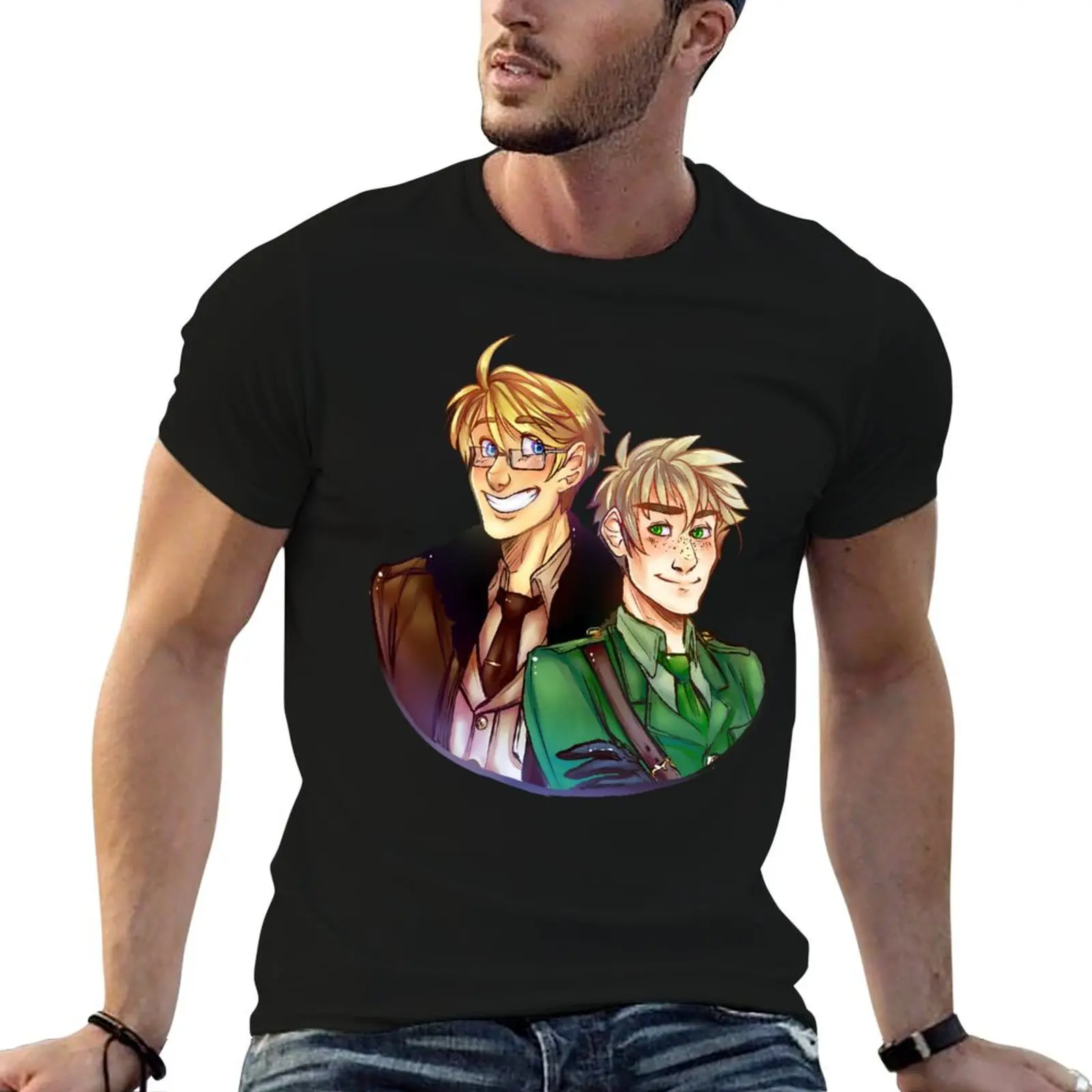 

heavy Hetalia T-Shirt - anime cotton tshirt man USUK shirt t