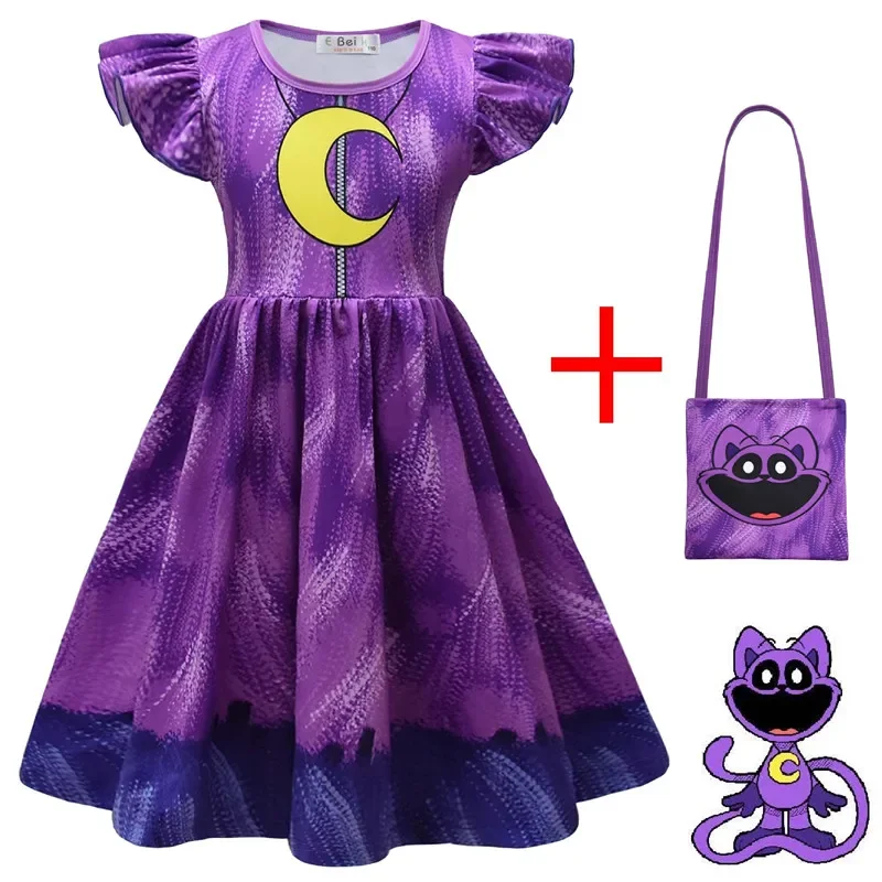 Halloween Game Cosplay em família para crianças, vestido catnap dogday para crianças, bolsa casual catnap, verão