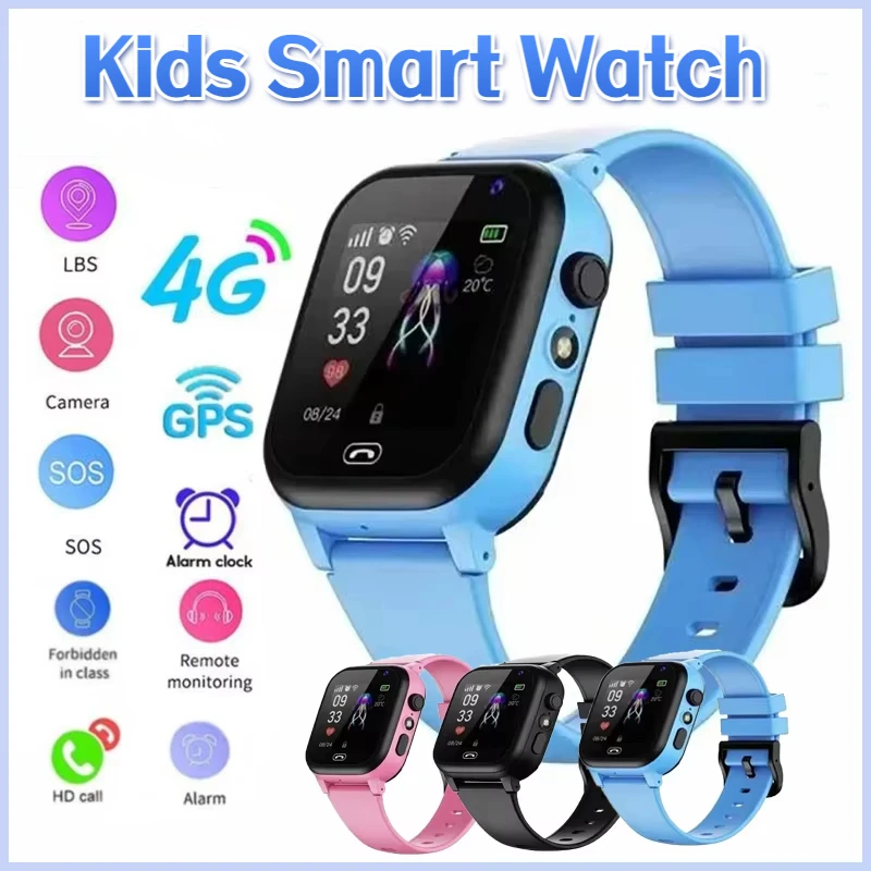 Kids 4G Smart Watch SOS GPS Location Sim Card Call Child SmartWatch Camera Waterproof Watch For IOS Android Boys Girls Present