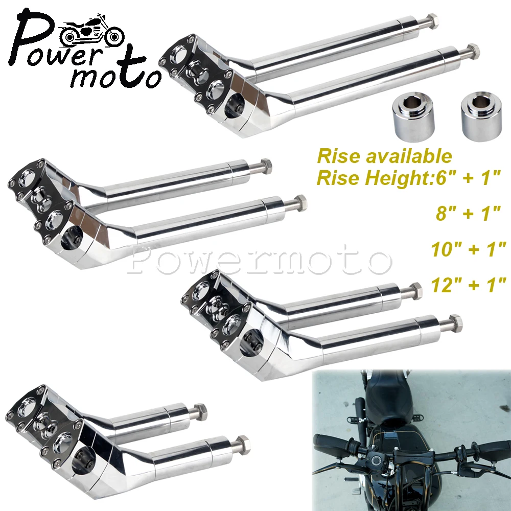 

Motorcycle 1-1/2" Modular Handlebar Risers Fat Bar Mounting For Softail Slim FLSL Street Bob FXBB Low Rider FXLR Breakout FXBR