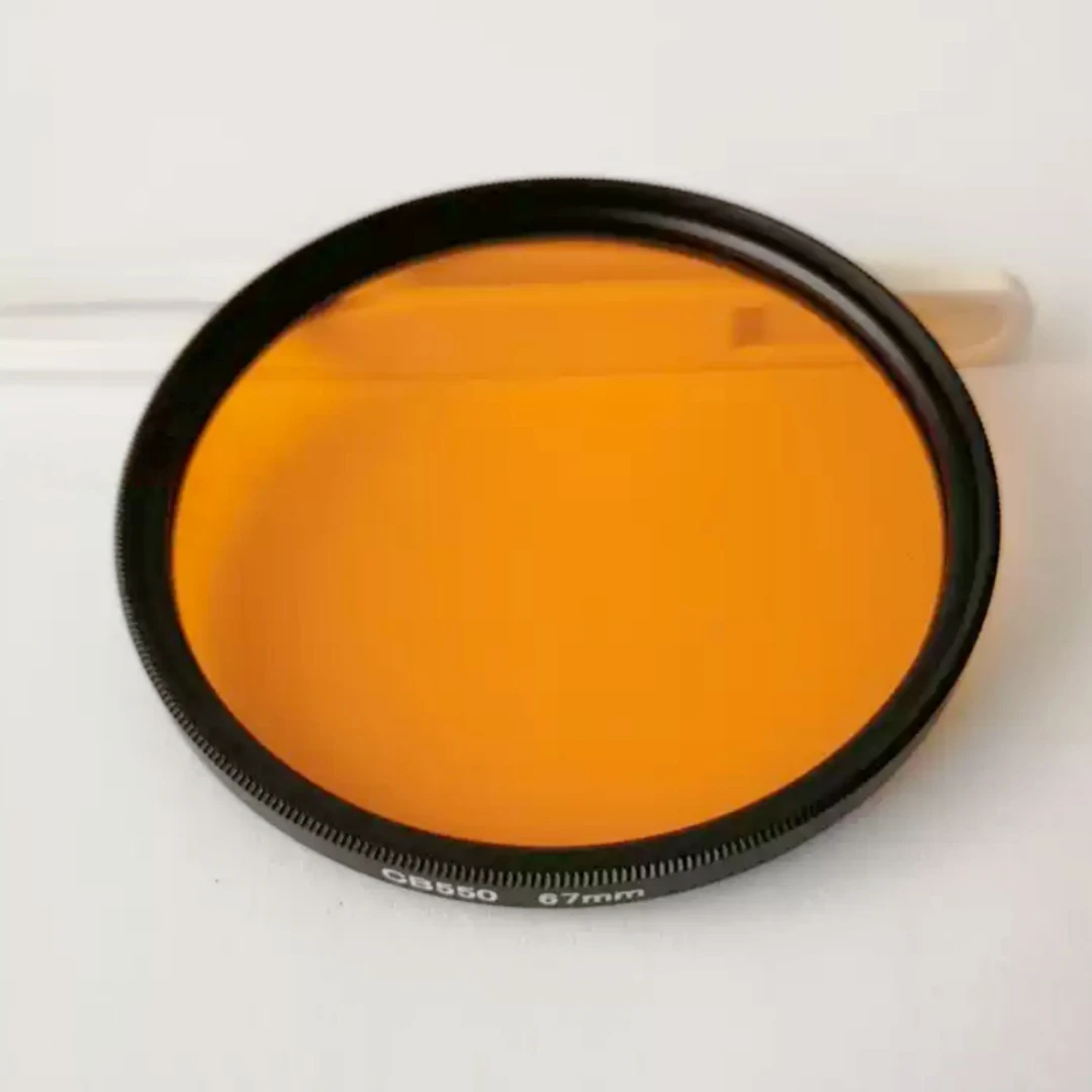 550nm Absorption Cutoff Filter OrangeRed Optical Glass Infrared Transmit Lens fr IR Photography Fluorescence Microscope OG550