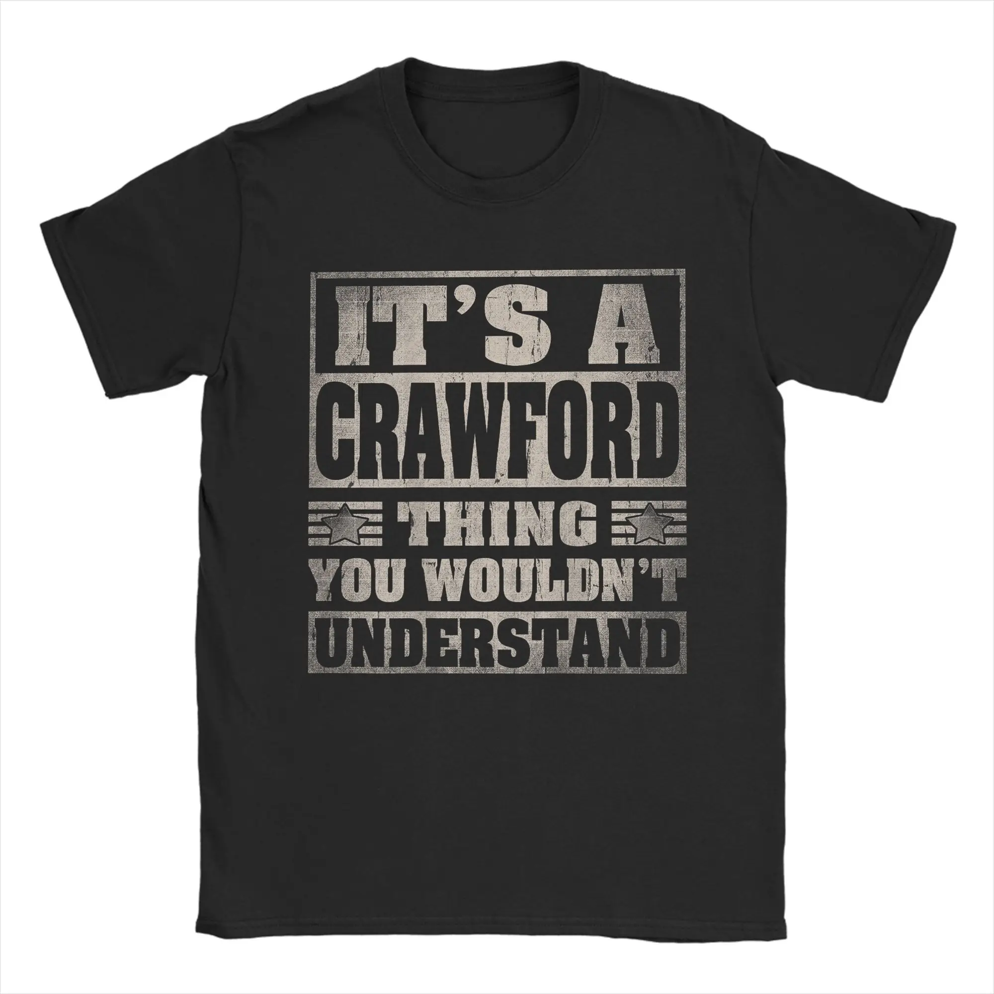 

Забавные футболки Crawford Last Name, мужские футболки с круглым воротником из чистого хлопка, футболки с короткими рукавами It's A Crawford Thing, топы больших размеров